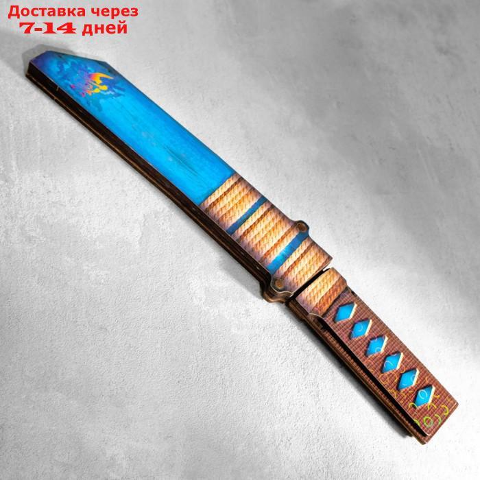 Сувенир деревянный "Нож Танто", в ножнах, синий - фото 7 - id-p227055502