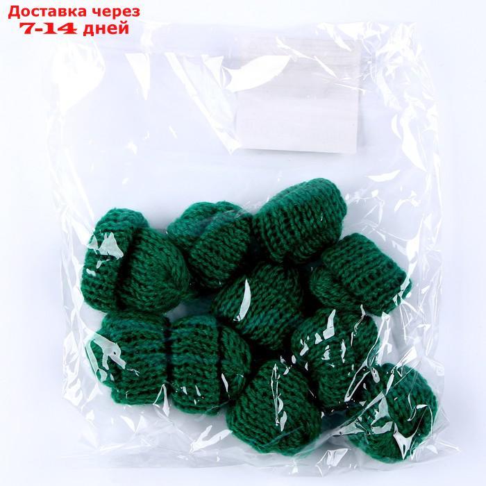 Шапка для игрушек вязаная, набор 10 шт, цвет зеленый - фото 4 - id-p227072445