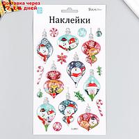 Декоративная наклейка Room Decor "Новогодние игрушки 2" 14х25 см