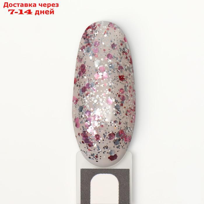 Гель-лак для ногтей, "GLITTER FLASH", 3-х фазный, 8мл, LED/UV, цвет прозрачный/розовый (07) - фото 10 - id-p227065240