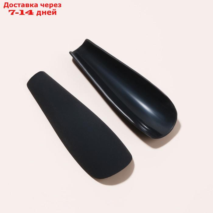 Типсы для ногтей, 24 шт, форма балерина, полное покрытие, цвет матовый чёрный - фото 4 - id-p227072529