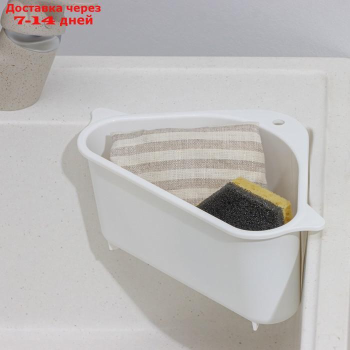 Держатель на раковину для кухонных мелочей 26×14×9 см, цвет белый - фото 1 - id-p227065293