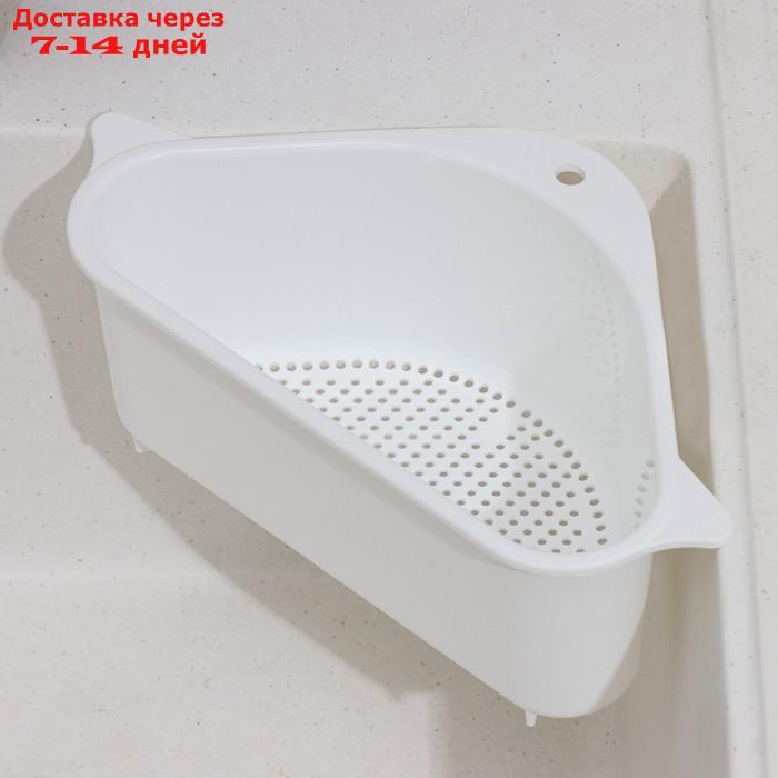 Держатель на раковину для кухонных мелочей 26×14×9 см, цвет белый - фото 3 - id-p227065293