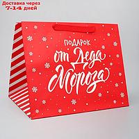 Пакет подарочный с широким дном "Подарок от Деда Мороза", 35 × 29 × 28 см
