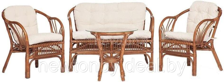 Набор садовой мебели TetChair New Bogota (диван/2 кресла/стол со стеклом, coco brown) - фото 1 - id-p227174634