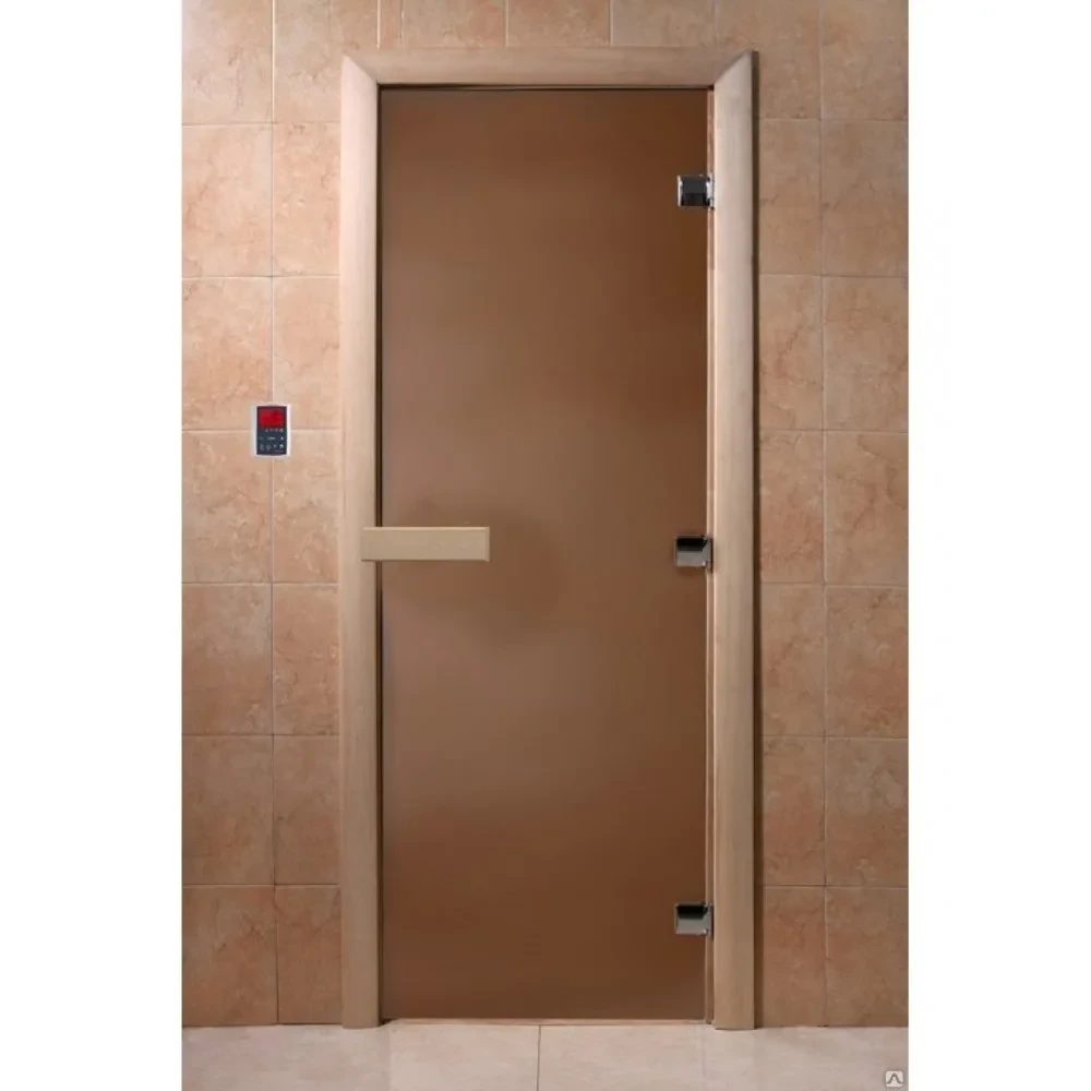 Дверь для сауны DoorWood "Теплая ночь" 170х70 (бронза матовая, коробка листва)