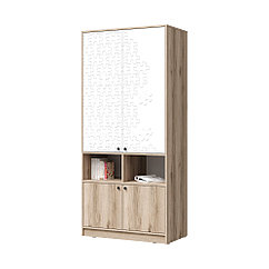 Шкаф 2 ств. Киви ШК-02 - Белый супермат/Дуб делано (Стендмебель)