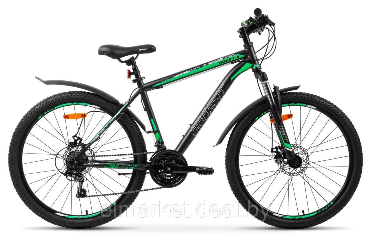 Велосипед AIST Quest Disc/26/20/серо-зеленый/2023 - фото 1 - id-p227175901