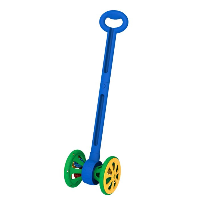 Каталка «Весёлые колёсики», с шариками, цвет сине-зелёный - фото 1 - id-p227176191