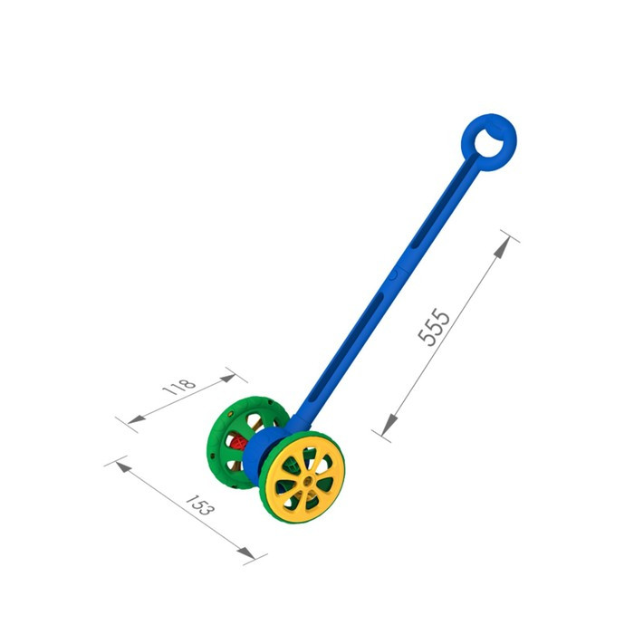 Каталка «Весёлые колёсики», с шариками, цвет сине-зелёный - фото 2 - id-p227176191
