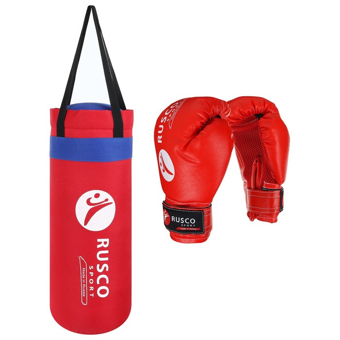 Набор боксёрский для начинающих RuscoSport: мешок, перчатки, 6 унций, цвет красный - фото 1 - id-p227176249