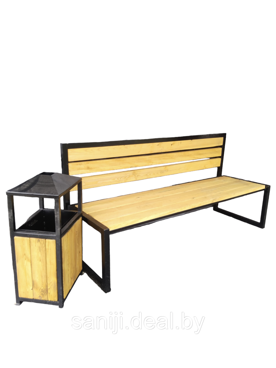 Набор уличной мебели "Выгодный" скамейка + урна (скамейка 1600*450*800) - фото 1 - id-p227176490