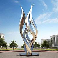Абстрактная скульптура из нержавеющей стали - "Пламя"