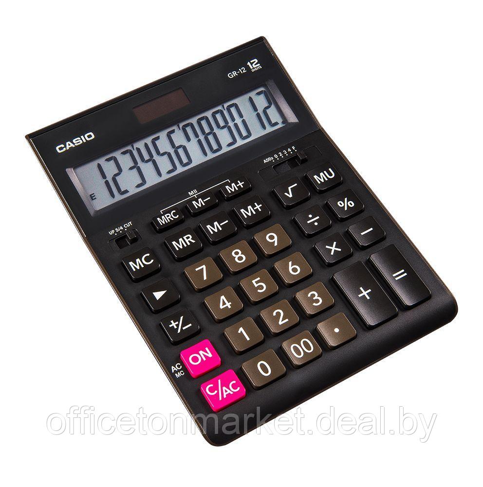 Калькулятор настольный Casio "GR-12-W-EP", 12-разрядный, черный - фото 1 - id-p138430920