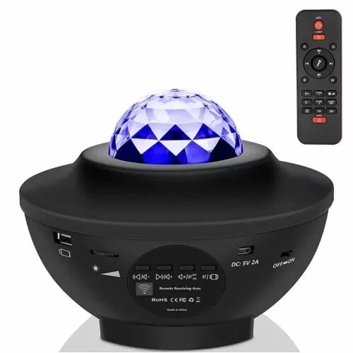 USB Светильник проектор звёздного неба с динамиком Starry Projector Light (черный) - фото 1 - id-p168992662