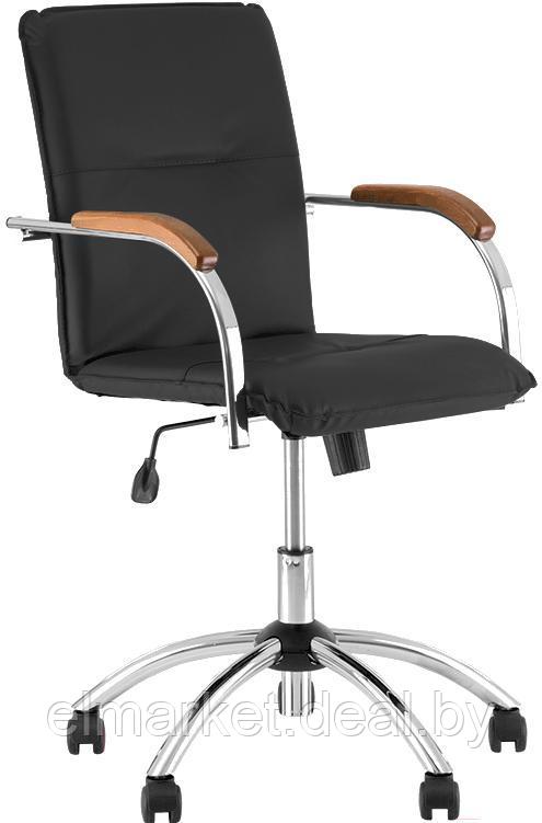 Кресло офисное Новый стиль Samba GTP V-14 поворотная, к/з черный, подлокотники к/з - фото 1 - id-p227177402
