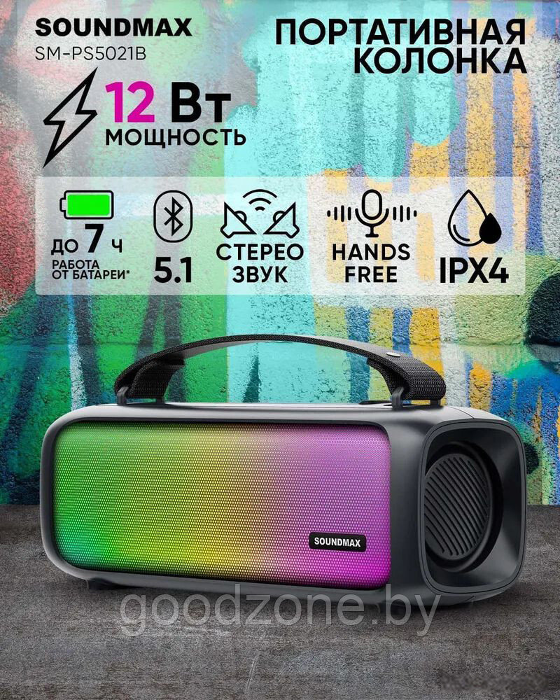 Беспроводная колонка Soundmax SM-PS5021B (черный)