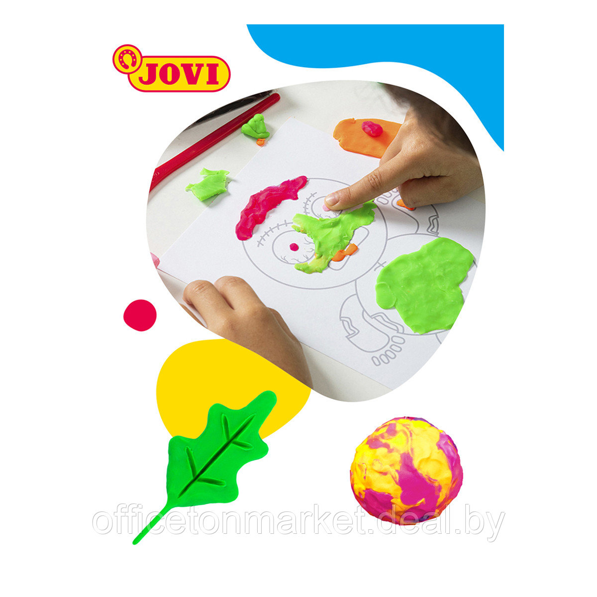 Пластилин для детской лепки "JOVI", 6 цветов, неон, растительный - фото 3 - id-p225426078