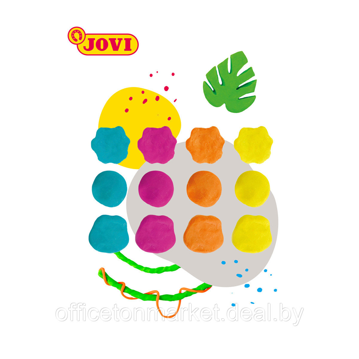 Пластилин для детской лепки "JOVI", 6 цветов, неон, растительный - фото 5 - id-p225426078