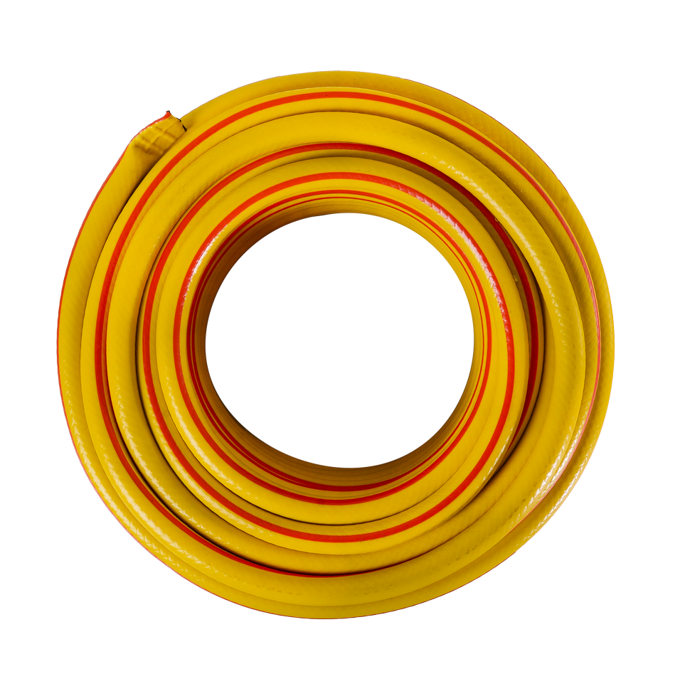 Шланг поливочный ПВХ усиленный, пищевой трехслойный армированный 1/2, жёлтый Вихрь 25 м - фото 3 - id-p227178114