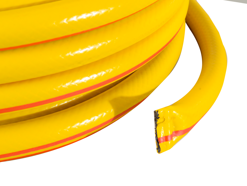 Шланг поливочный ПВХ усиленный, пищевой трехслойный армированный 3/4, жёлтый Вихрь 25 м - фото 3 - id-p227178116