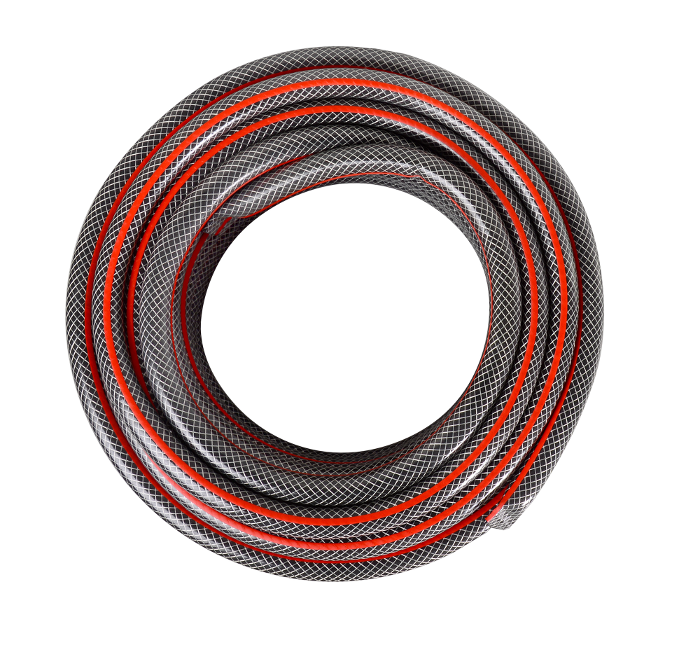 Шланг поливочный ПВХ усиленный премиум, пищевой трехслойный армированный 3/4, чёрн-красн Вихрь 25 м - фото 3 - id-p227178119