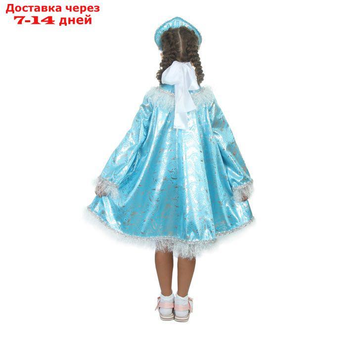 Карнавальный костюм "Снегурочка с кокеткой", атлас, кокошник, платье, р-р 36, рост 140 см - фото 2 - id-p226947350