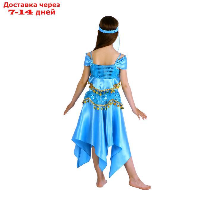 Карнавальный костюм "Восточная красавица. Лейла", повязка, топ, юбка, цвет голубой, р-р 30, рост 110-116 см - фото 3 - id-p226947360