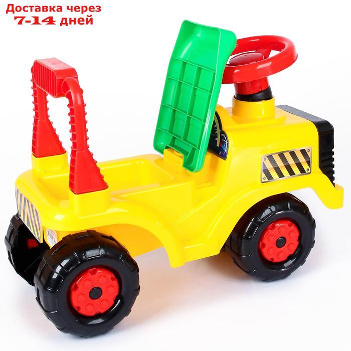 Толокар-машинка "Трактор", цвет жёлтый - фото 2 - id-p226947365
