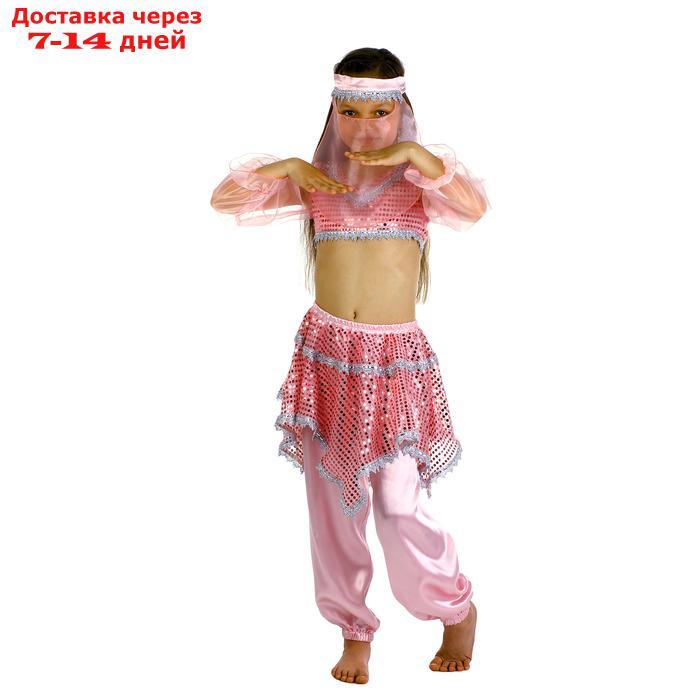 Карнавальный костюм "Ясмин", повязка, топ с рукавами, штаны, цвет розовый, р-р 30, рост 110-116 см - фото 1 - id-p226947390