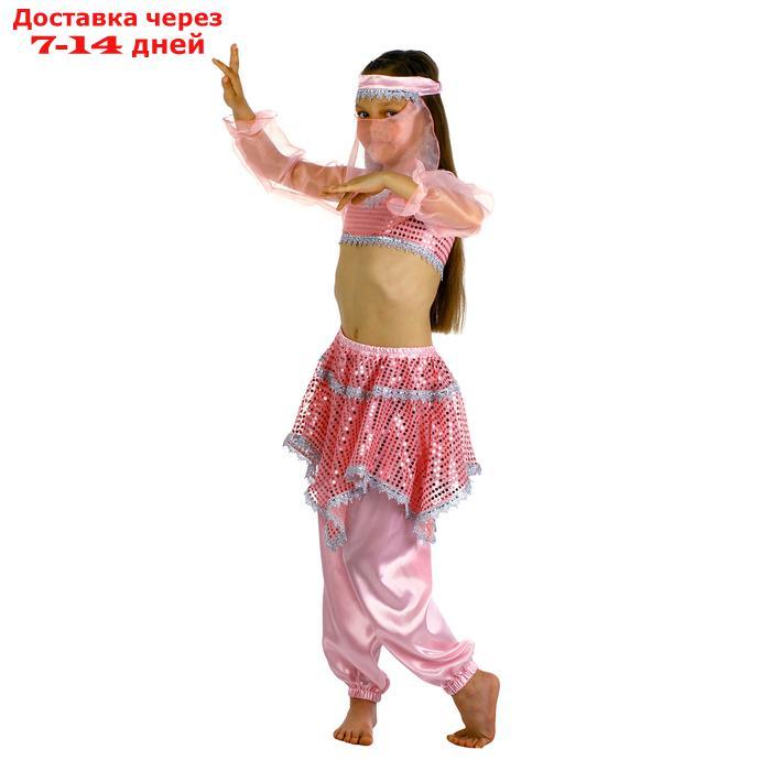 Карнавальный костюм "Ясмин", повязка, топ с рукавами, штаны, цвет розовый, р-р 30, рост 110-116 см - фото 2 - id-p226947390