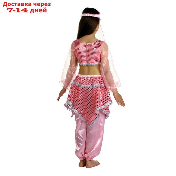 Карнавальный костюм "Ясмин", повязка, топ с рукавами, штаны, цвет розовый, р-р 30, рост 110-116 см - фото 3 - id-p226947390