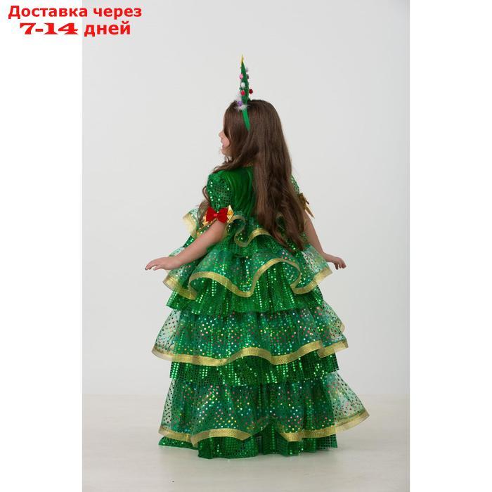 Карнавальный костюм "Ёлочка-Царица", платье, ободок, размер 30, рост 116 см - фото 2 - id-p226947396