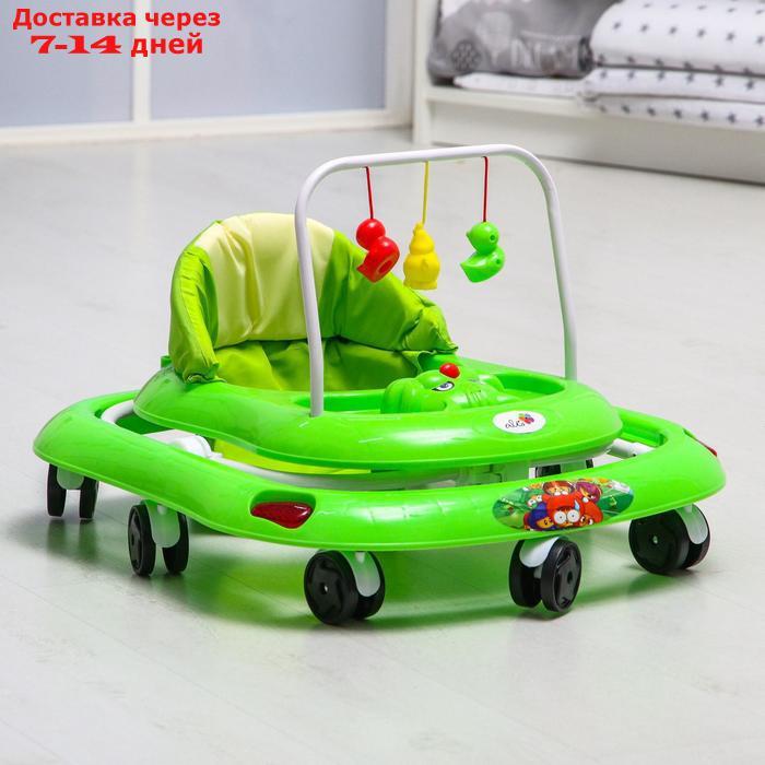 Ходунки "Маленький водитель", 8 колес, муз., зеленый - фото 6 - id-p226947407