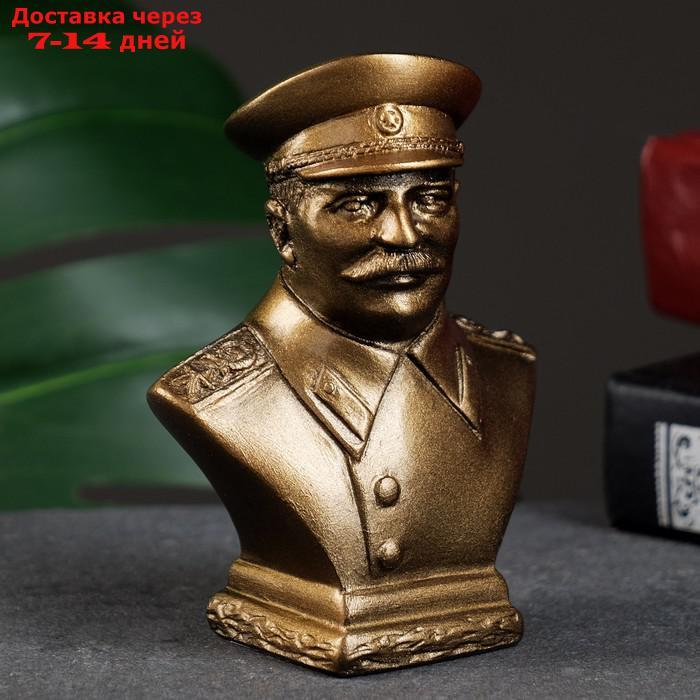 Бюст Сталин 9х7см, бронза / мраморная крошка - фото 1 - id-p226969891