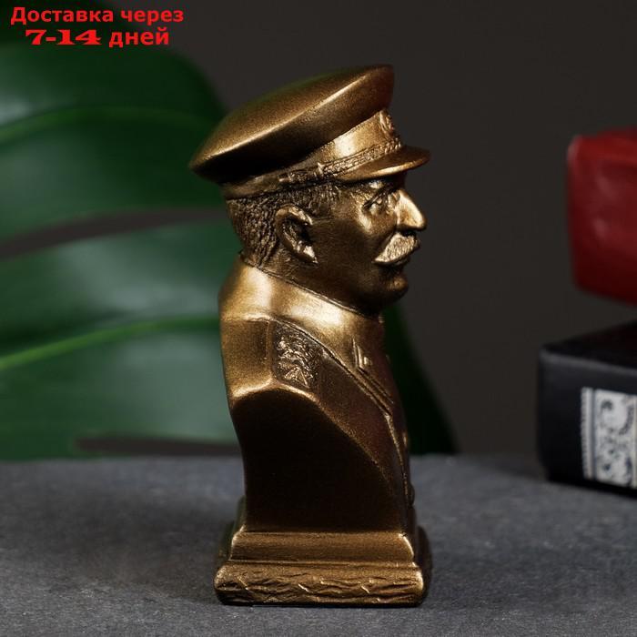 Бюст Сталин 9х7см, бронза / мраморная крошка - фото 2 - id-p226969891