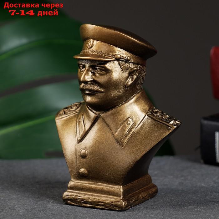 Бюст Сталин 9х7см, бронза / мраморная крошка - фото 4 - id-p226969891