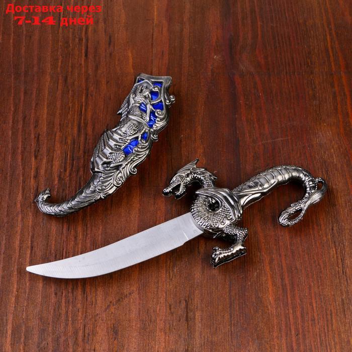 Сувенирный нож, 24,5 см резные ножны, дракон на рукояти - фото 1 - id-p226963131