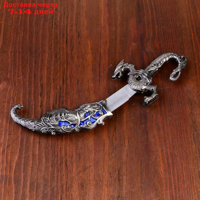 Сувенирный нож, 24,5 см резные ножны, дракон на рукояти - фото 3 - id-p226963131