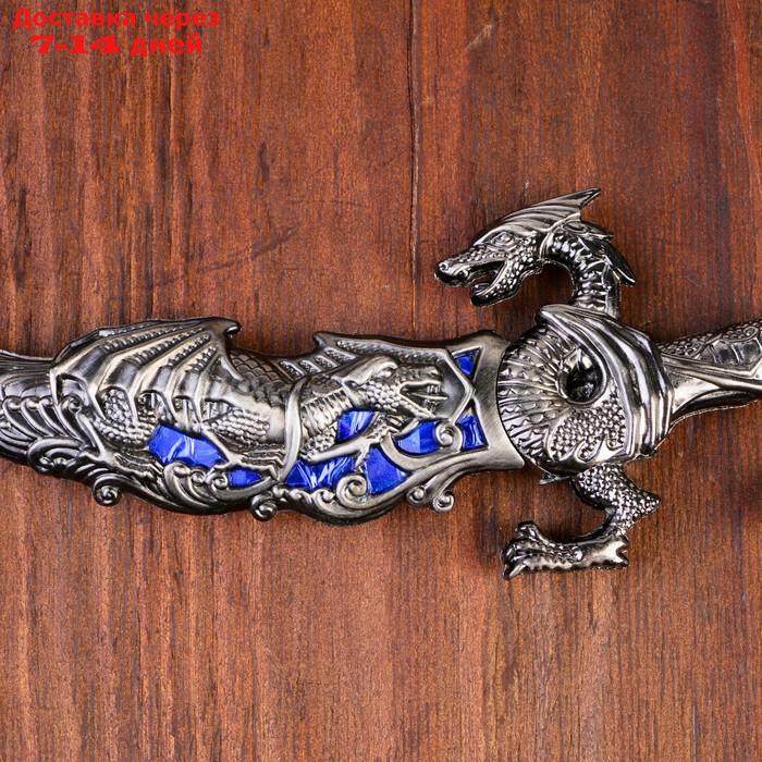 Сувенирный нож, 24,5 см резные ножны, дракон на рукояти - фото 4 - id-p226963131