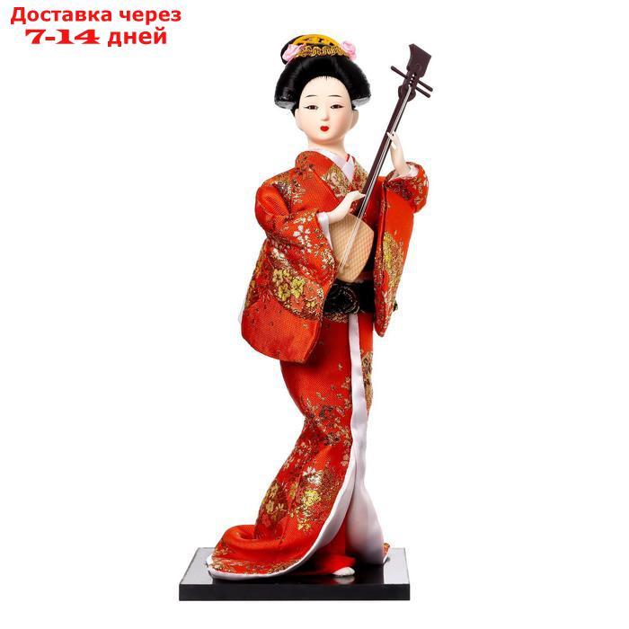 Кукла коллекционная "Гейша с музыкальным инструментом" 32х12,5х12,5 см - фото 6 - id-p226947412