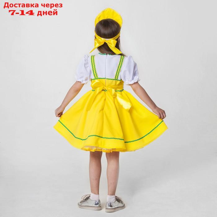 Костюм русский народный, платье, кокошник, рост 122-128 см, 6-7 лет, цвет жёлтый - фото 3 - id-p226947418