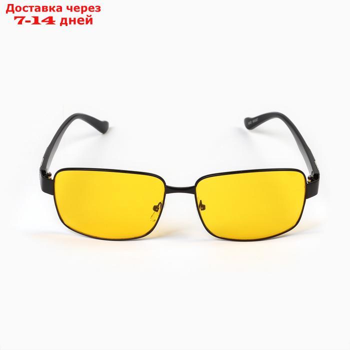 Очки солнцезащитные водительские, линза жёлтая, дужки чёрные узкие, микс вставка 15х4х4,5 см - фото 4 - id-p226934331