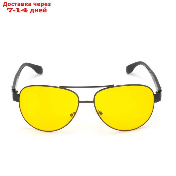 Очки солнцезащитные водительские, линза жёлтая, дужки чёрные со вставками, микс 15х4х4,5 см - фото 3 - id-p226934333