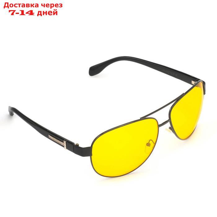 Очки солнцезащитные водительские, линза жёлтая, дужки чёрные со вставками, микс 15х4х4,5 см - фото 4 - id-p226934333