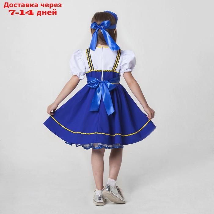 Костюм русский народный, платье, кокошник, рост 122-128 см, 6-7 лет, цвет синий - фото 3 - id-p226947421
