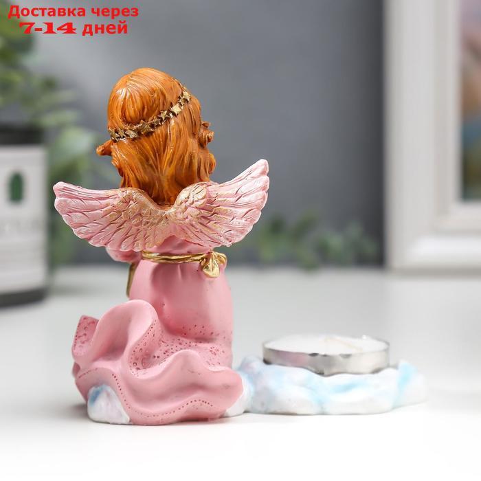 Сувенир полистоун подсвечник со свечой "Девочка-ангел в розовом платье" 9х12х5,2 см - фото 4 - id-p226970427