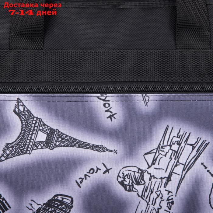 Сумка хозяйственная, отдел на молнии, наружный карман, цвет чёрный - фото 3 - id-p226984160