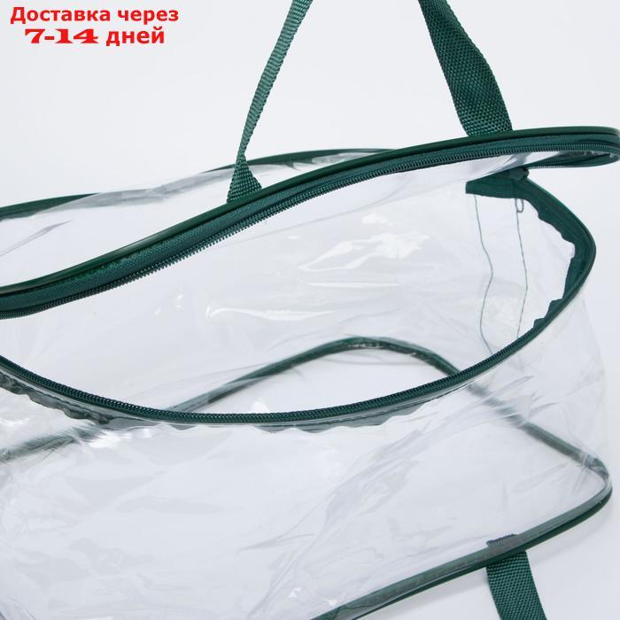 Косметичка-сумочка, отдел на молнии, с ручками, цвет зелёный - фото 4 - id-p226984191