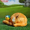 Садовая фигура "Кошка спящая с птичкой" 13х29см, фото 2